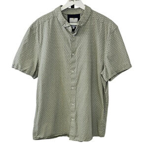 Larsson & Co Mens Short Sleeve Button Down Shirt Size XL Linen Blend